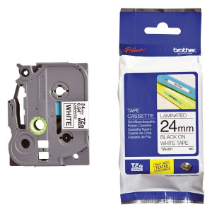 Brother® TZe-251 Schriftbandkassette - laminiert, 24 mm x 8 m, schwarz auf weiß