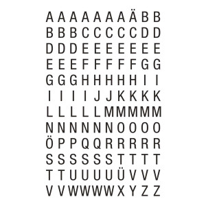 Avery Zweckform® 3720 Buchstaben Schrift Helvetica 26pt schwarz Polyester selbstklebend 2Bg 240Etik.
