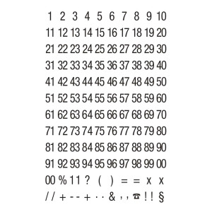Avery Zweckform® 3721 Zahlen Schrift Helvetica 26pt schwarz Polyester selbstklebend 2 Bögen 252 Etik.