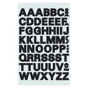 Avery Zweckform® 3780 Buchstaben Schrift Univers Medium 38pt schwarz Polyester selbstkl. 2Bg 104Etik.