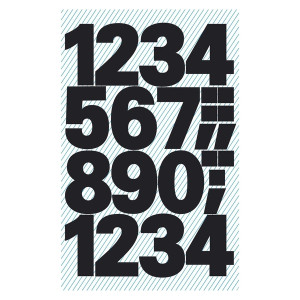 Avery Zweckform® 3785 Zahlen Schrift Univers Bold 71pt schwarz Polyester selbstklebend 2 Bögen 28Etik.