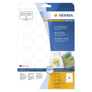 Herma 5066 Etiketten A4 weiß Ø 40 mm rund Movables/ablösbar Papier matt 600 St.