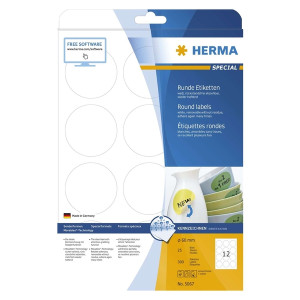 Herma 5067 Etiketten A4 weiß Ø 60 mm rund Movables/ablösbar Papier matt 300 St.