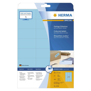 Herma 4468 Etiketten A4 blau 70x37 mm Papier matt 480 St.