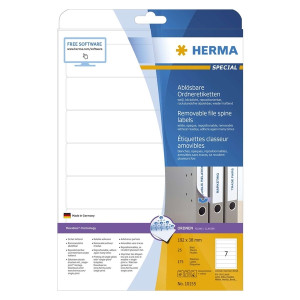 Herma 10155 Ordneretiketten A4 weiß 192x38 mm Movables/ablösbar, 175 Stück