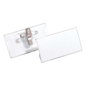 Durable Namensschild mit Kombiklemme, 75 x 40 mm, 25 Stück