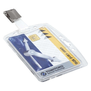 Durable Ausweishülle mit Security Clip - Kunststoff, 85 x 54 mm, 25 Stück