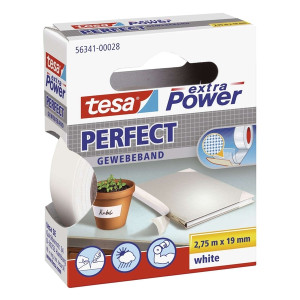 Tesa® Gewebeklebeband extra Power Gewebeband, 2,75 m x 19 mm, weiß