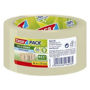Tesa® Verpackungsklebeband tesapack® Eco & Strong, PP, 66 m x 50 mm, transparent