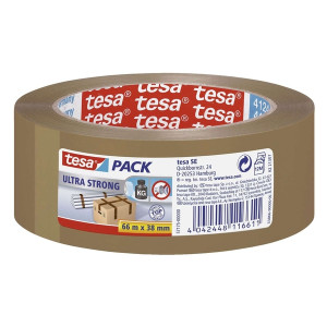 Tesa® Verpackungsklebeband tesapack® Ultra Strong, PVC, 66 m x 38 mm, braun
