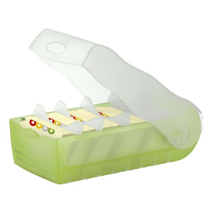 HAN Karteibox CROCO, DIN A7, für 900 Karten, incl. 5 Stützplatten, grün-transluzent