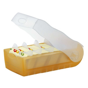 HAN Karteibox CROCO, DIN A7, für 900 Karten, incl. 5 Stützplatten, orange-transl.