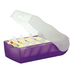 HAN Karteibox CROCO, DIN A7, für 900 Karten, incl. 5 Stützplatten, lila-transluzent
