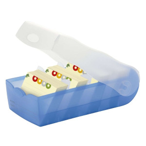 HAN Karteibox CROCO, DIN A8, für 500 Karten, incl. 5 Stützplatten, blau-transluzent