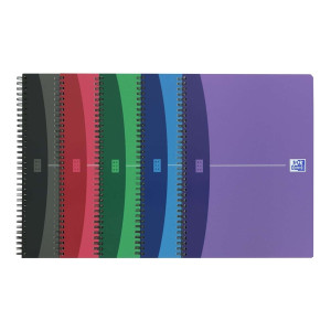 Oxford Office Spiralbuch - A4, 7 mm liniert, 90 Blatt, sortiert