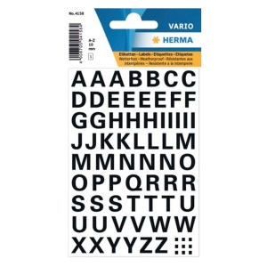 Herma 4158 Buchstaben 10 mm A-Z wetterfest Folie schwarz 1 Bl.