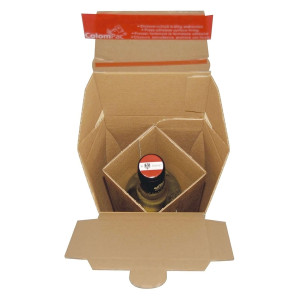 ColomPac® Flaschenkarton mit Selbstklebeverschluss - für 1 Flaschen
