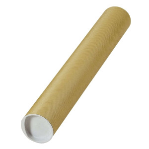 Versandrohre mit vormontierten Verschlusskappen - Ø 60 x 430 mm, braun, 24 Stück