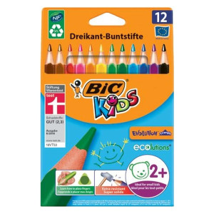 BiC® Buntstiftetui Kids Ecolutions Triangle - 12-farbig sortiert
