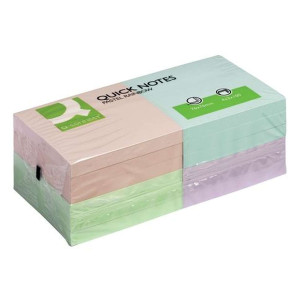 Q-Connect Haftnotizen Quick Notes - Pastellfarben, 75 x 75 mm