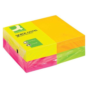Q-Connect Haftnotizen Quick Notes - Brilliantfarben, 125 x 75 mm
