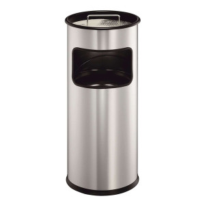 Durable Standascher mit Sandschale METALL rund, 260x620mm (ØxH), 17 l, silber metallic