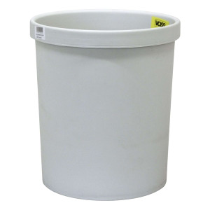 MM Metzger Mendle Sicherheitspapierkorb, 18 Liter - hellgrau, Ø min/max: 250/290 / 330 mm hoch