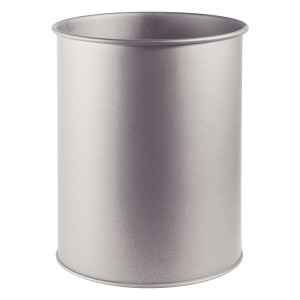 Durable Papierkorb Metall rund 15 Liter, metallic silber