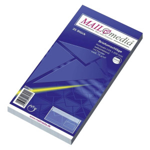 MAILmedia® Kompaktumschläge mit Fenster (229x125 mm), selbstklebend, 75 g/qm, 25 Stück