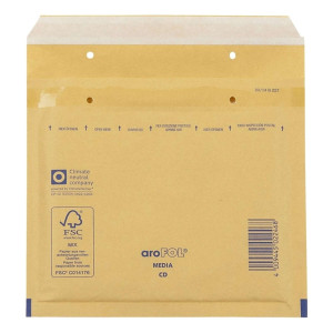 Arofol ® Luftpolstertaschen CD, 180x165 mm, goldgelb/braun, 100 Stück