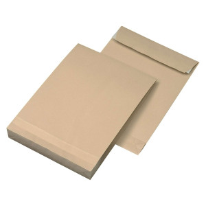 mayer-network Faltentaschen B4, ohne Fenster, mit 40 mm-Falte und Klotzboden, 140 g/qm, braun, 100 Stück