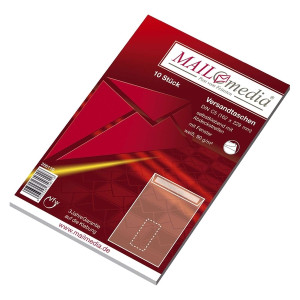 MAILmedia® Versandtaschen C5 (162x229 mm) mit Fenster, haftklebend, 90 g/qm, weiß, 10 Stück