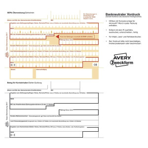 Avery Zweckform® 2817 Sepa-Überweisung - A4, inkl. Software-CD, 100 Blatt