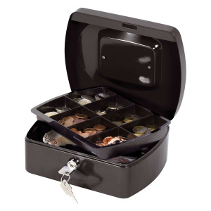 Q-Connect Geldkassette - 205x160x85mm - schwarz