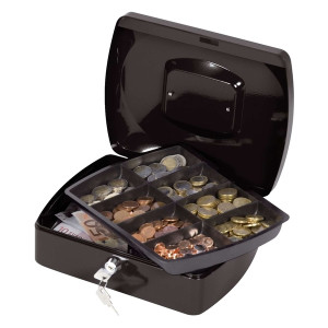 Q-Connect Geldkassette - 255x200x85mm - schwarz