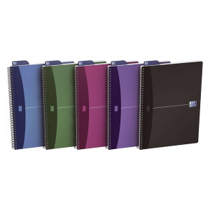 Oxford Office Spiralbuch - A6, 5 mm kariert, 90 Blatt, sortiert