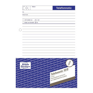 Avery Zweckform® 1019 Telefonnotiz, DIN A5, vorgelocht, 50 Blatt, weiß