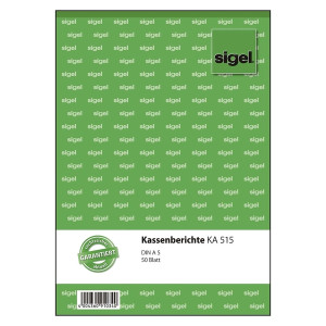 Sigel® Kassenberichte - A5, 50 Blatt