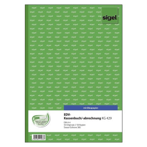 Sigel® EDV-Kassenbuch Steuerschiene 300 - A4, 1. und 2. Blatt bedruckt, 2 x 50 Blatt