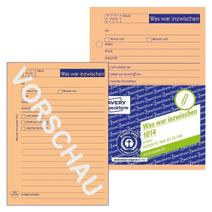 Avery Zweckform® 1014 Was war inzwischen/was ist zu tun, DIN A6, vorgelocht, 50 Blatt, orange