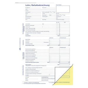 Avery Zweckform® 1759 Lohn-/Gehaltsabrechnung, DIN A4, selbstdurchschreibend, 2 x 40 Blatt/10 Stück, weiß, gelb