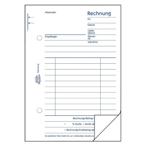 Avery Zweckform® 706 Rechnung, DIN A6, vorgelocht, 2 x 50 Blatt, weiß