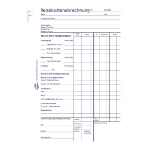 Avery Zweckform® 743 Reisekostenabrechnung, DIN A5, für Abrechnung pro Reise, 50 Blatt, weiß