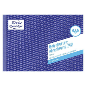 Avery Zweckform® 740 Reisekostenabrechnung, DIN A5, für wöchentliche Abrechnung, 50 Blatt, weiß