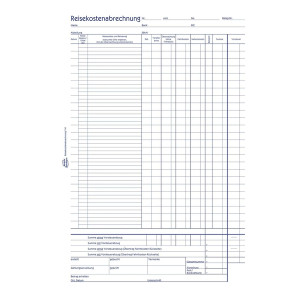 Avery Zweckform® 741 Reisekostenabrechnung, DIN A4, für monatliche Abrechnung, 50 Blatt, weiß