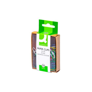 Q-Connect Büroklammern, 26 mm 125 Stück farbig sortiert