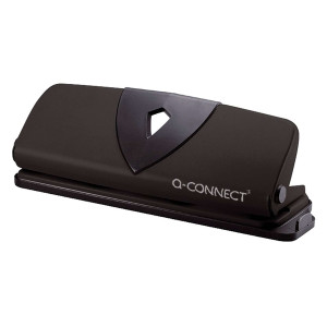 Q-Connect Doppellocher mit Anschlagschiene - 16 Blatt, schwarz