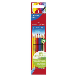 Faber-Castell Buntstift Colour GRIP - 6 Farben sortiert, Kartonetui