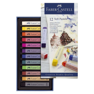 Faber-Castell Creative Studio Softpastellkreide - 12 Farben sortiert im Kartonetui