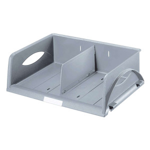 Leitz 5262 Trennwand für Briefkorb, Polystyrol, 2 Stück, grau transparent
